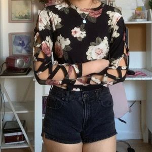 Black floral long sleeve